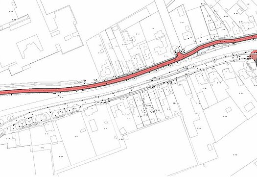 Situatieschets Heesakkerweg noord zuid